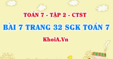 Bài 7 trang 32 SGK Toán 7 tập 2 Chân trời sáng tạo